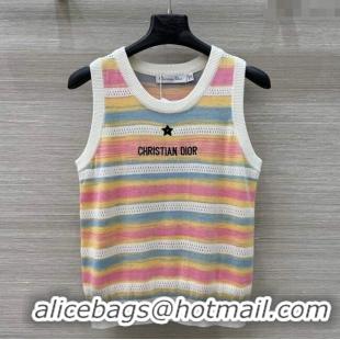 ​Shop Discount Dior Wool Striped Vest 527010 Orange 2025