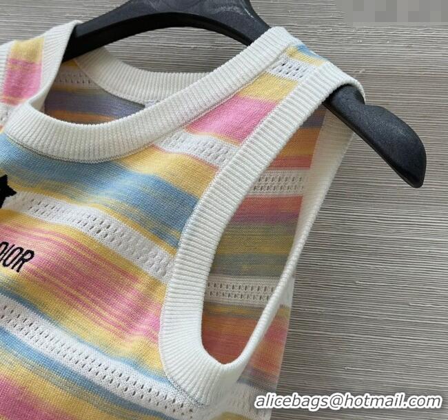 ​Shop Discount Dior Wool Striped Vest 527010 Orange 2025