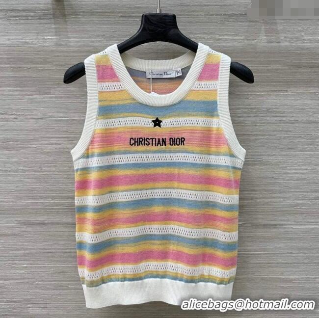 ​Shop Discount Dior Wool Striped Vest 527010 Orange 2025