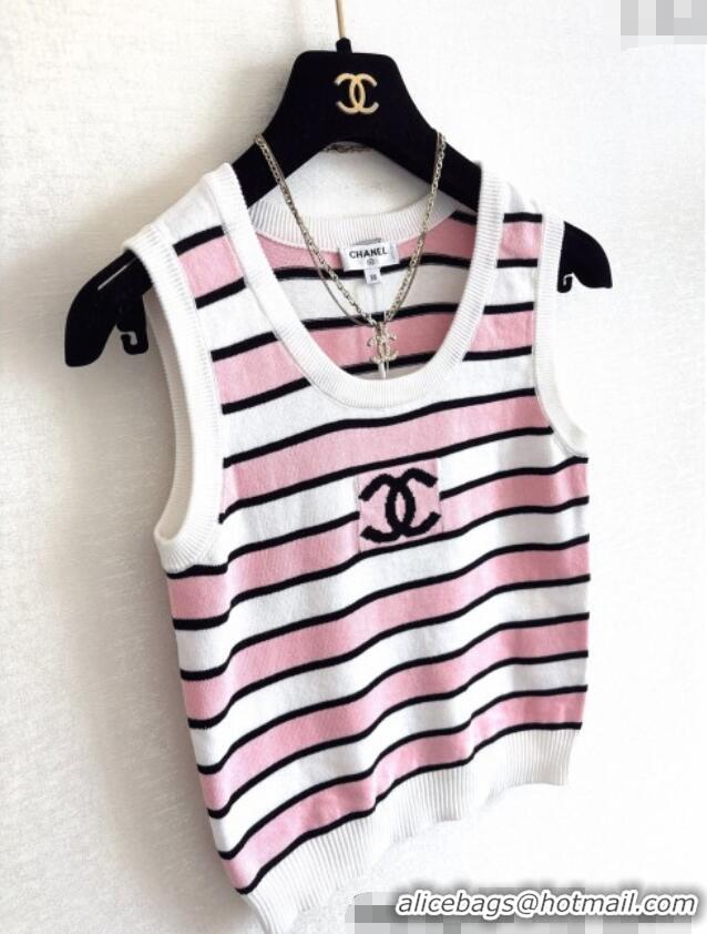 Cheap Price Chanel Striped Vest 527017 Pink 2025