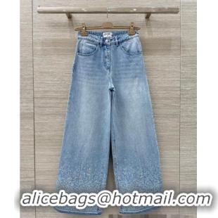 ​Famous Brand Chanel Jeans with Sequins 527020 Blue 2025