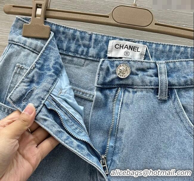 ​Famous Brand Chanel Jeans with Sequins 527020 Blue 2025