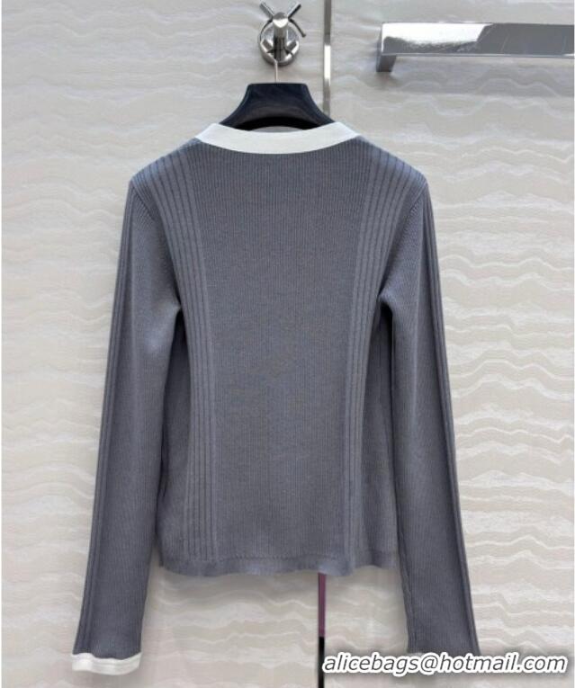 Famous Brand Chanel Cotton Cardigan 527019 Grey 2025