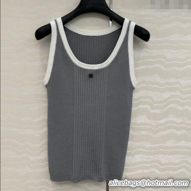 Luxury Cheap Chanel Cotton Vest 527019 Grey 2025