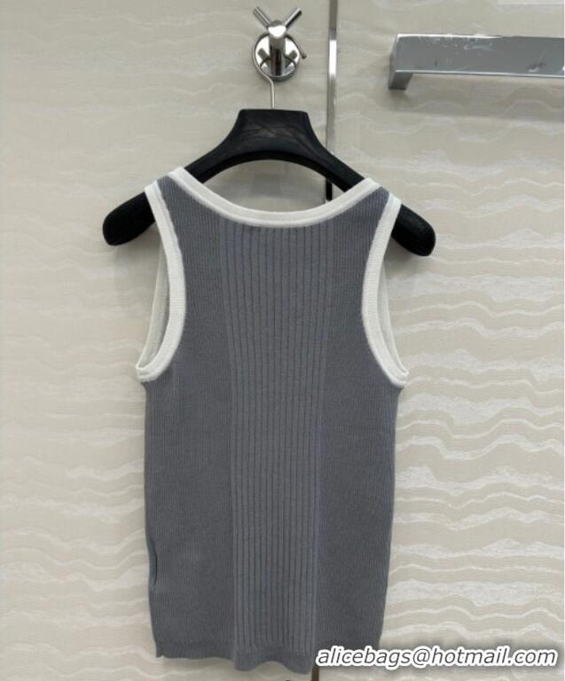 Luxury Cheap Chanel Cotton Vest 527019 Grey 2025