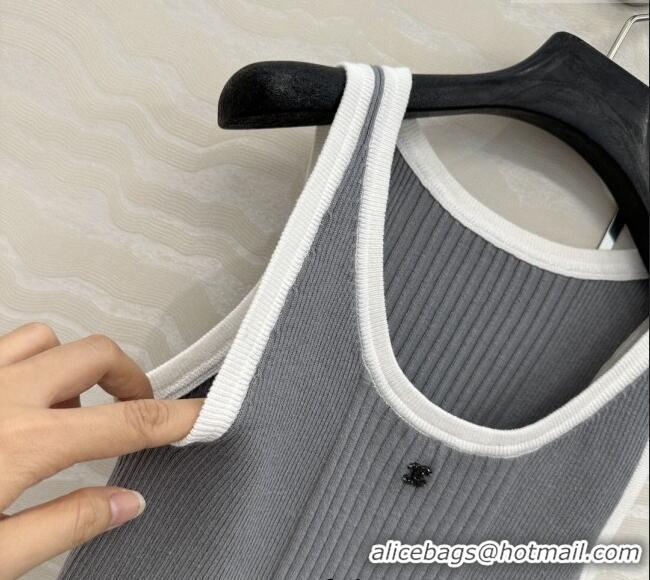 Luxury Cheap Chanel Cotton Vest 527019 Grey 2025