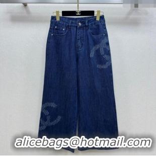 ​New Design Chanel Jeans with Maxi CC 527022 Navy Blue 2025