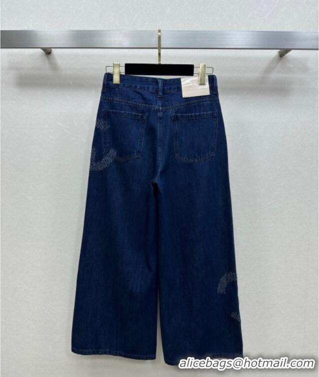 ​New Design Chanel Jeans with Maxi CC 527022 Navy Blue 2025
