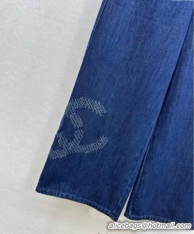 ​New Design Chanel Jeans with Maxi CC 527022 Navy Blue 2025