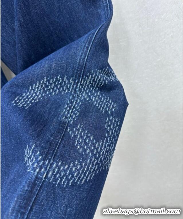 ​New Design Chanel Jeans with Maxi CC 527022 Navy Blue 2025