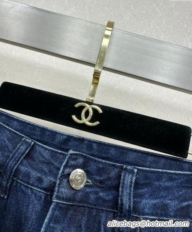 ​New Design Chanel Jeans with Maxi CC 527022 Navy Blue 2025