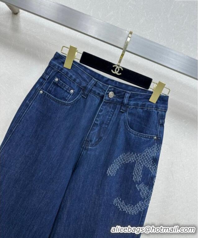 ​New Design Chanel Jeans with Maxi CC 527022 Navy Blue 2025