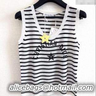 Good Quality Celine Linen Striped Vest 527016 White 2025
