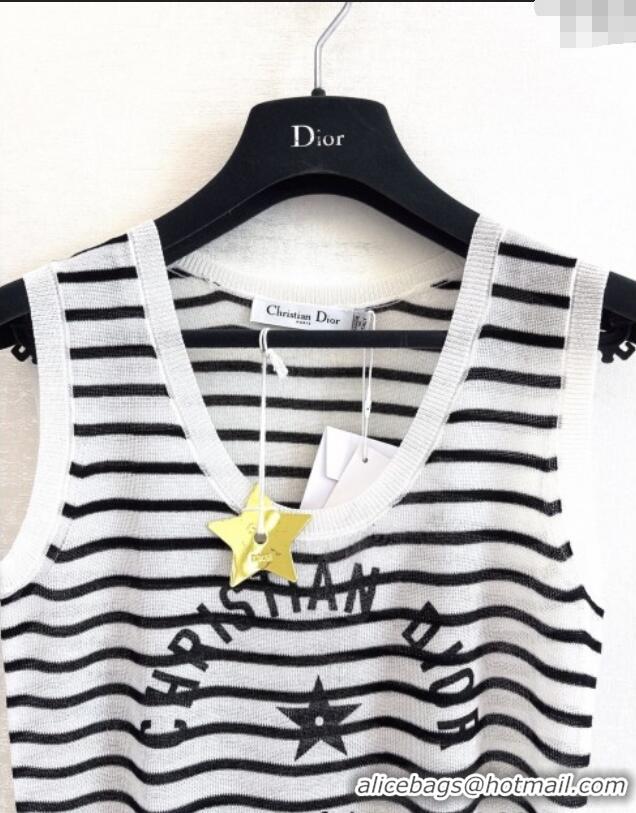 Good Quality Celine Linen Striped Vest 527016 White 2025