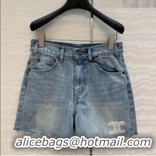 Top Design Celine Denim Shorts 527023 Blue 2025