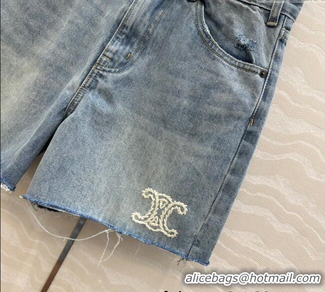 Top Design Celine Denim Shorts 527023 Blue 2025