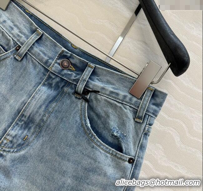 Top Design Celine Denim Shorts 527023 Blue 2025