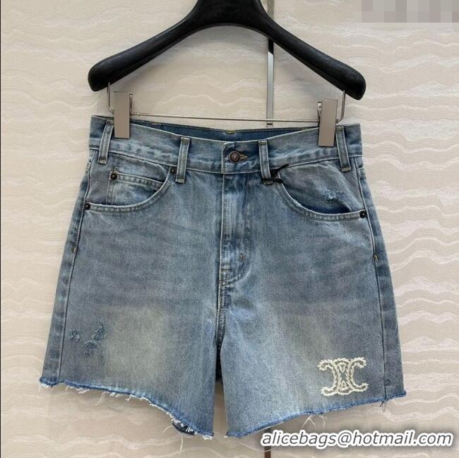 Top Design Celine Denim Shorts 527023 Blue 2025
