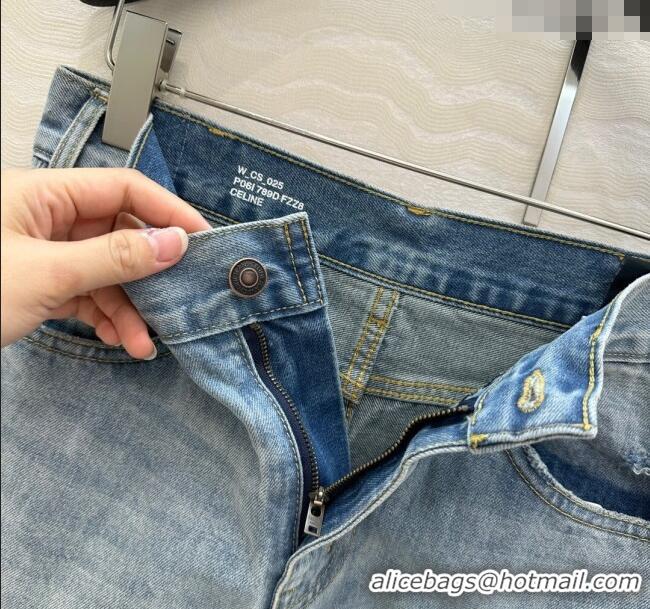 Top Design Celine Denim Shorts 527023 Blue 2025