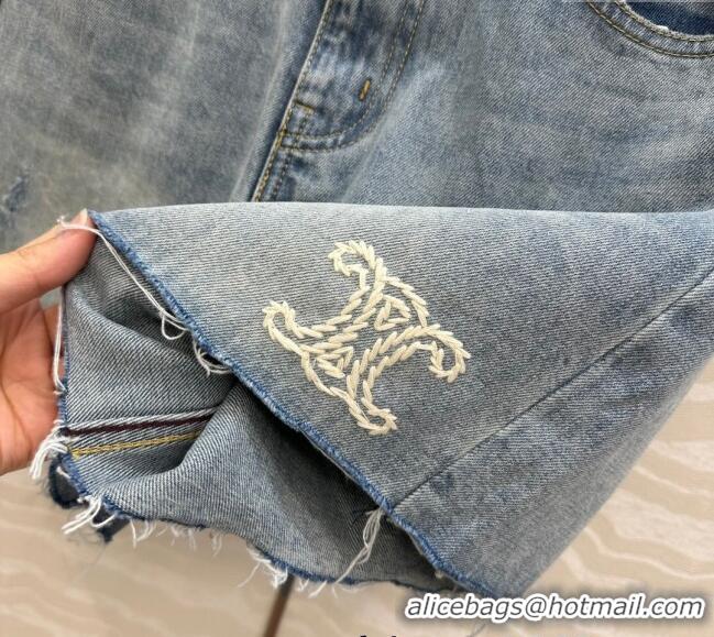 Top Design Celine Denim Shorts 527023 Blue 2025