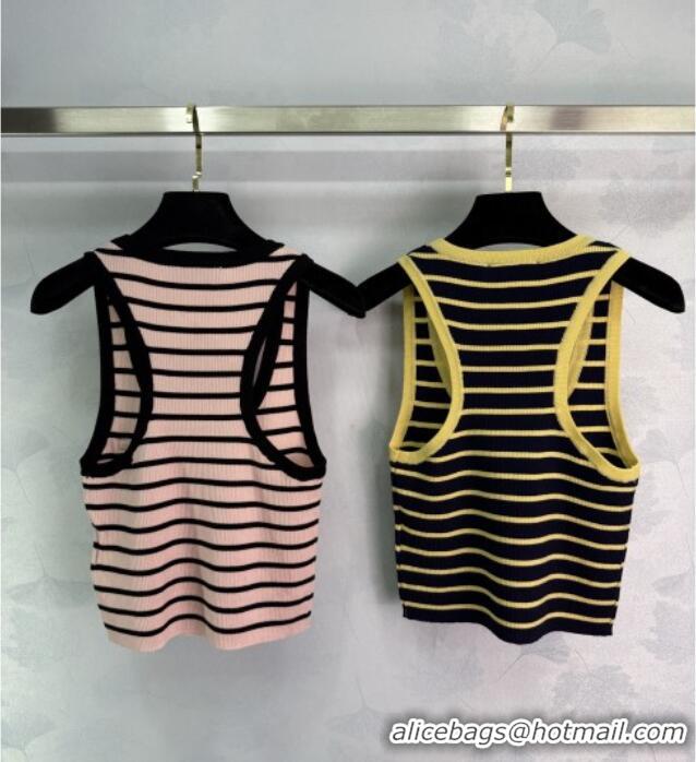 ​Best Price Miu Miu Tencel Striped Vest 527015 Yellow 2025