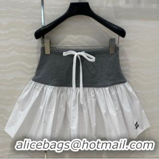 Low Cost Miu Miu Patchwork Mini Skirt 527025 White 2025