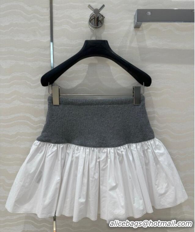 Low Cost Miu Miu Patchwork Mini Skirt 527025 White 2025