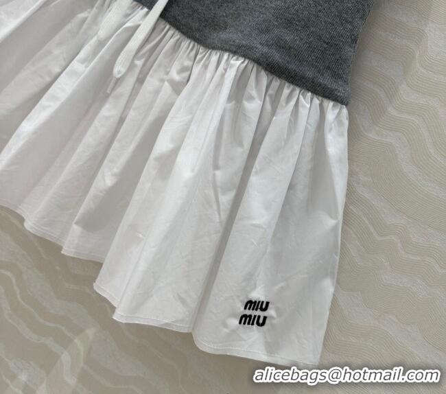 Low Cost Miu Miu Patchwork Mini Skirt 527025 White 2025