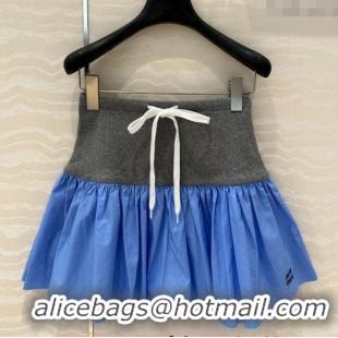 Grade Quality Miu Miu Patchwork Mini Skirt 527025 Blue 2025