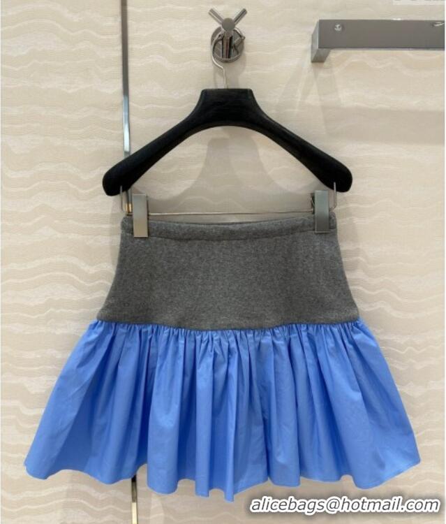 Grade Quality Miu Miu Patchwork Mini Skirt 527025 Blue 2025