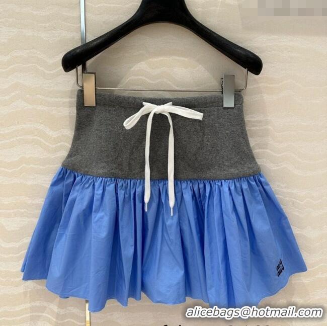 Grade Quality Miu Miu Patchwork Mini Skirt 527025 Blue 2025