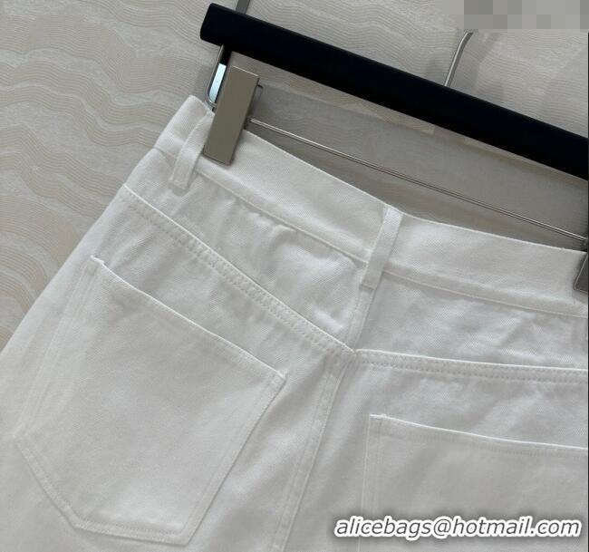 Unique Discount Prada Denim Shorts 527021 White 2025