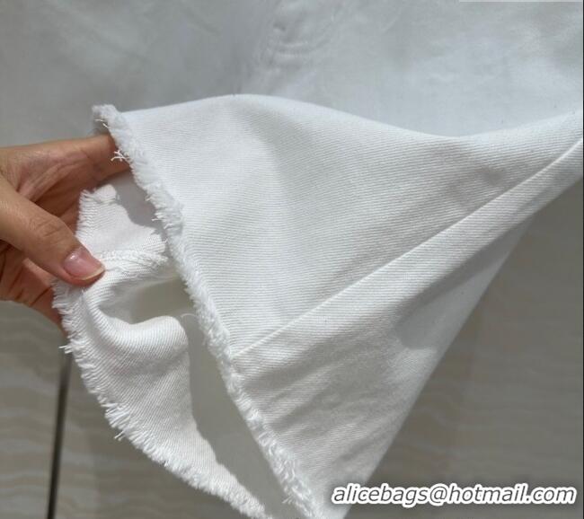Unique Discount Prada Denim Shorts 527021 White 2025