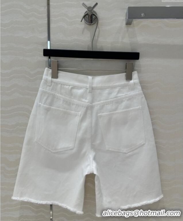 Unique Discount Prada Denim Shorts 527021 White 2025