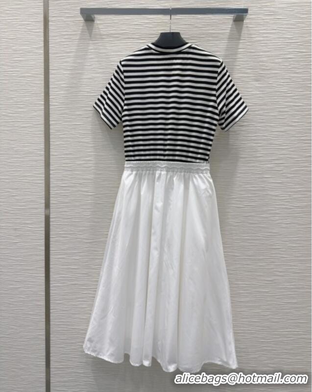 Good Quality Prada Patchwork Dress 527029 White 2025