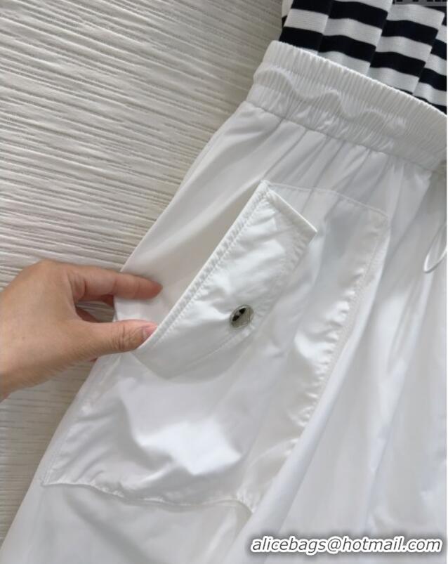 Good Quality Prada Patchwork Dress 527029 White 2025