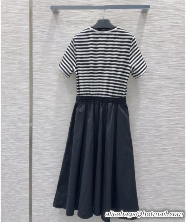 Grade Quality Prada Patchwork Dress 527029 Black 2025