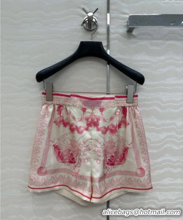 Reasonable Price Versace Silk Shirt and Shorts Set 527028 Pink 2025
