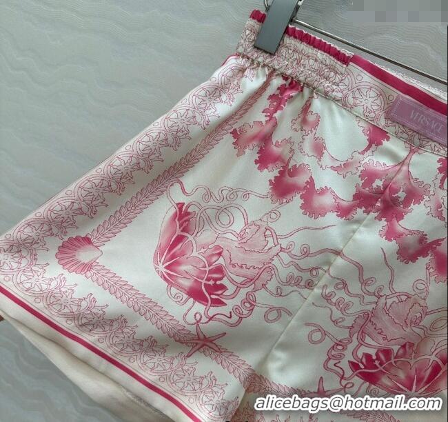 Reasonable Price Versace Silk Shirt and Shorts Set 527028 Pink 2025