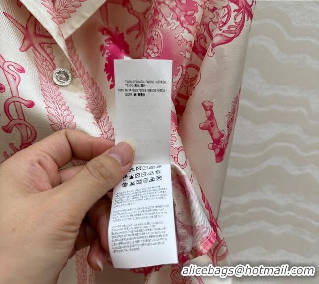 Reasonable Price Versace Silk Shirt and Shorts Set 527028 Pink 2025