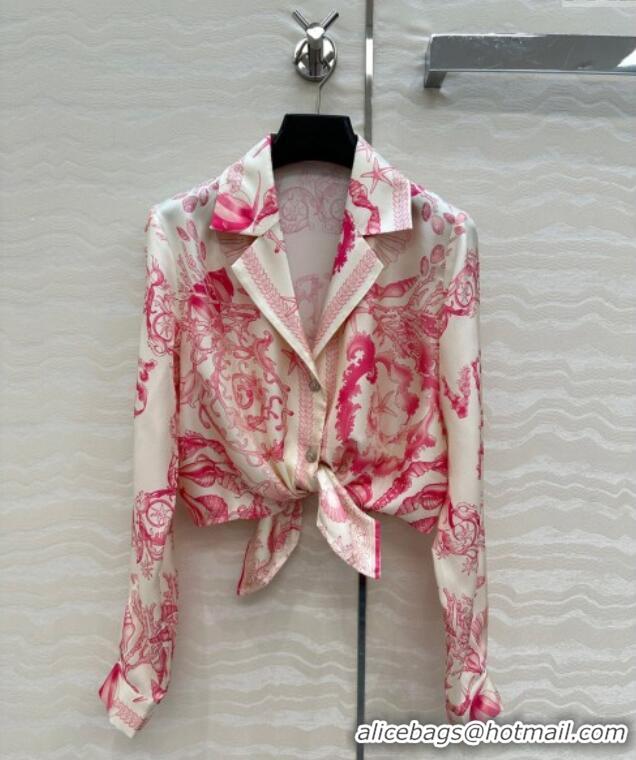 Reasonable Price Versace Silk Shirt and Shorts Set 527028 Pink 2025