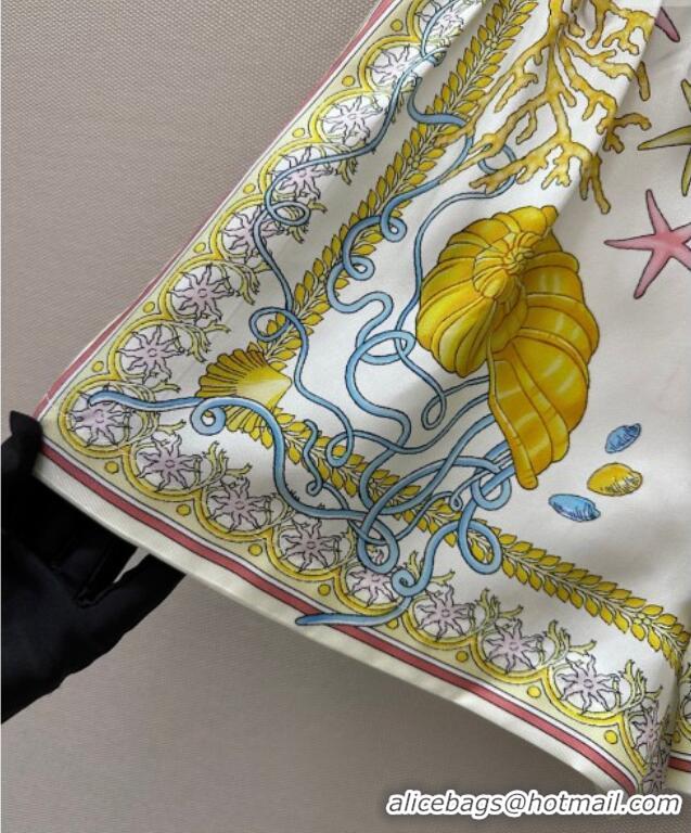 Top Quality Versace Silk Shirt and Shorts Set 527028 Yellow 2025