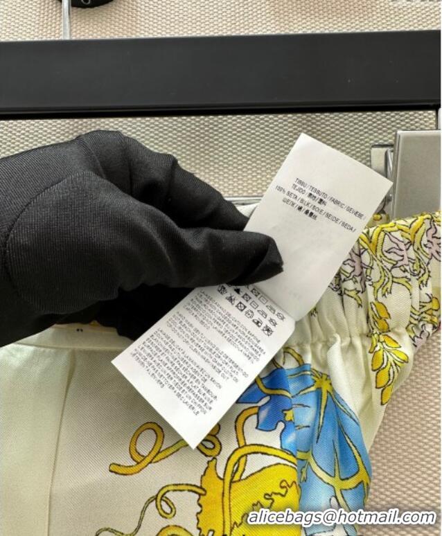 Top Quality Versace Silk Pants 527028 Yellow 2025