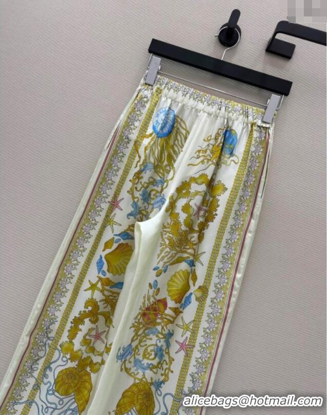 Top Quality Versace Silk Pants 527028 Yellow 2025