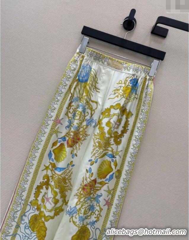 Top Quality Versace Silk Pants 527028 Yellow 2025