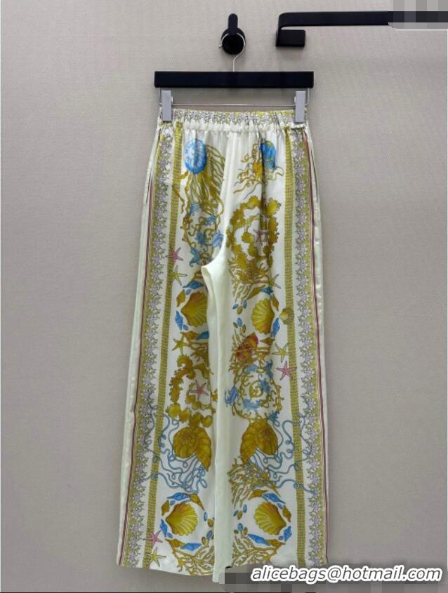 Top Quality Versace Silk Pants 527028 Yellow 2025