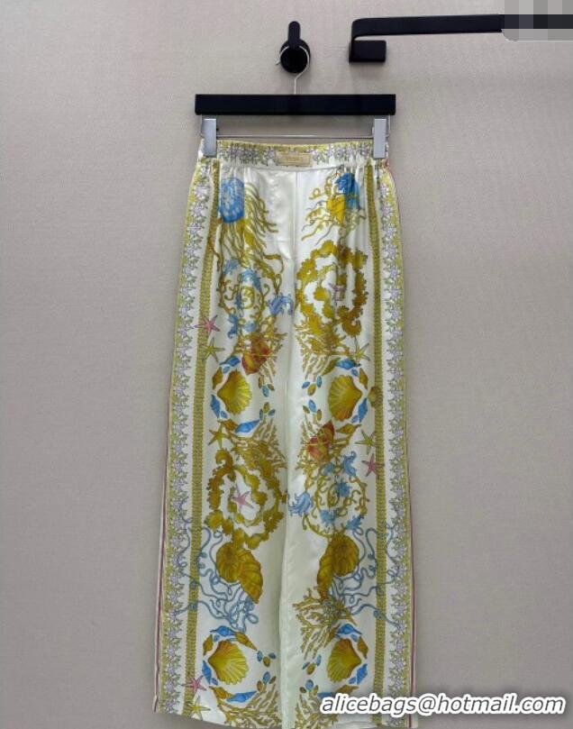 Top Quality Versace Silk Pants 527028 Yellow 2025