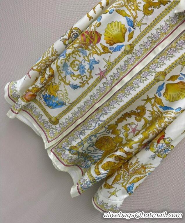 Affordable Price Versace Silk Long Shirt 527028 Yellow 2025