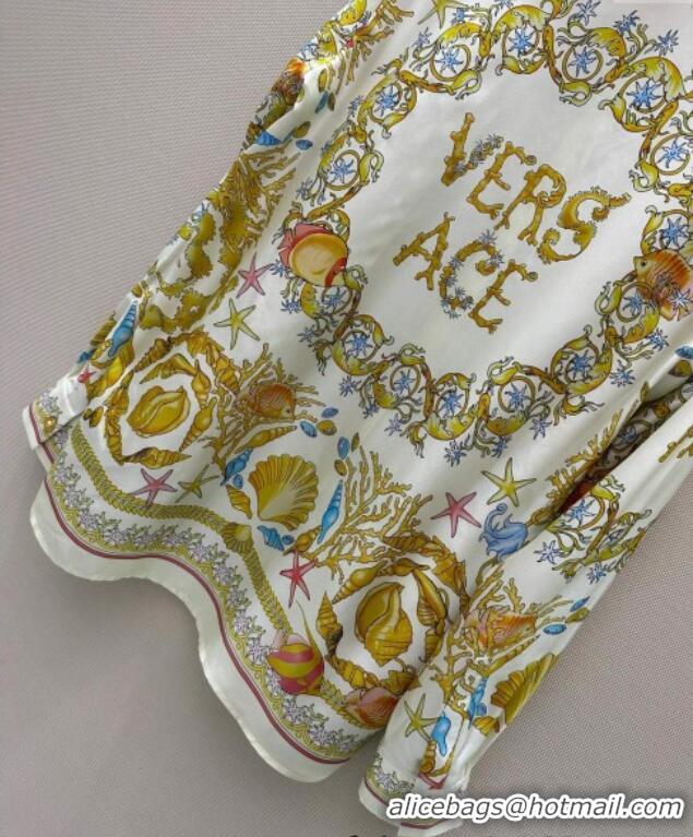 Affordable Price Versace Silk Long Shirt 527028 Yellow 2025