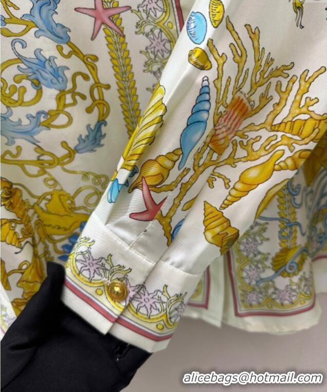 Affordable Price Versace Silk Long Shirt 527028 Yellow 2025